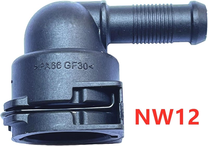 FEEDUN NW12, 90°,Coolant Hose Connector Adapter,Radiator Pipe Line Fitting for Chevrolet Mercedes-Benz BMW Audi Volkswagen Volvo Buick,Engine Heater Hose Assembly Junction Flange Repair Kit Threaded,5/8 inch - Image 3
